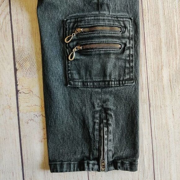 DG2 by Diane Gilman black moto jeans sz 10 - Picture 8 of 10